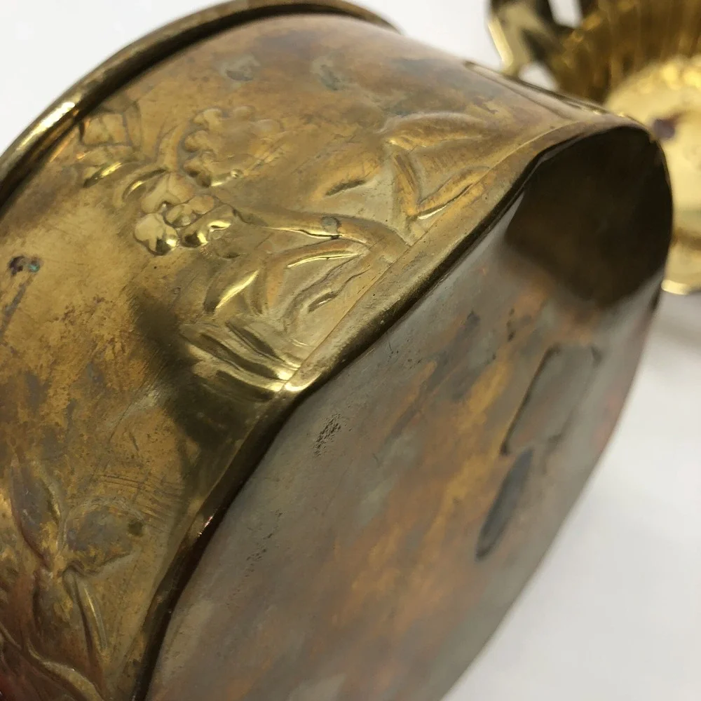 Vintage Brass Basket Planter Flower Pot Bucket Pail Spring Decor Boho Lot Bundle